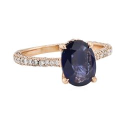 2.15 ctw Sapphire and Diamond Ring - 14KT Rose Gold