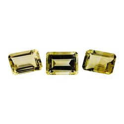 21.13 ctw.Natural Emerald Cut Citrine Quartz Parcel of Three