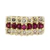 Image 2 : 0.90 ctw Diamond and Ruby Ring - 14KT Yellow Gold