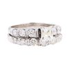 Image 1 : 1.68 ctw Diamond Ring And Attached Band - 14KT White Gold