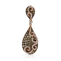 14k Rose Gold 1.22CTW Diamond and Brown Diamonds Pendant, (SI/H)