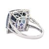 Image 3 : 16.46 ctw Tanzanite and Diamond Ring - Platinum