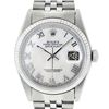 Image 1 : Rolex Mens Stainless Steel Mother Of Pearl Roman Datejust 36MM Wriswatch Datejus