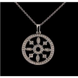 0.44 ctw Diamond Pendant With Chain - 14KT White Gold