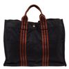 Image 1 : Hermes Brown Blue Navy Canvas Sac Fourre MM Tote Bag