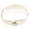 Image 5 : .950 Taxco Silver Designers Malachite & Black Onyx Inlay Bangle Bracelet