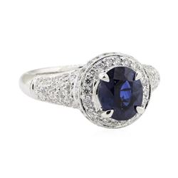 2.68 ctw Sapphire and Diamond Ring - 18KT White Gold