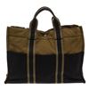 Image 3 : Hermes Green Navy Canvas Sac Fourre MM Tote Bag