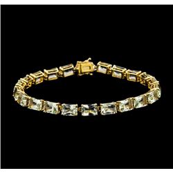 20.90 ctw Aquamarine Bracelet - 14KT Yellow Gold