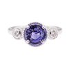 Image 2 : 2.08 ctw Blue Sapphire and Diamond Ring - 14KT White Gold