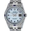 Image 1 : Rolex Mens Stainless Steel MOP Diamond Lugs & Sapphire String Datejust Wristwatc