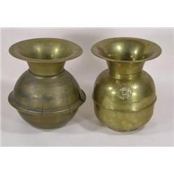 Two brass Spittoons