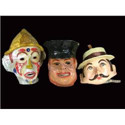 Three paper mache busts