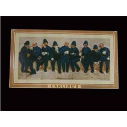 Carlings tin over cardboard sign