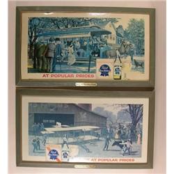 2 advertising signs for Pabst Blue Ribbon