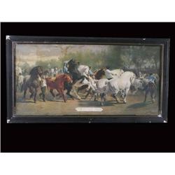 Early framed lithograph The Horse Fair