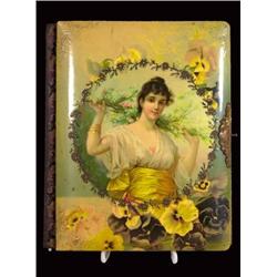 Celluloid photo album Victorian woman