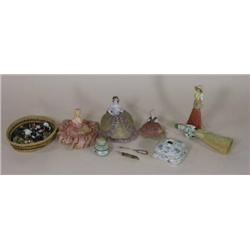 2 Victorian woman china handled brushes