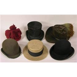 Six vintage hats