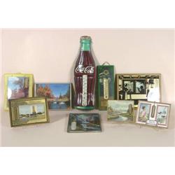 Eight advertising mirrors / thermometers