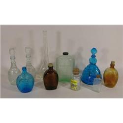 Box of misc.bottles incl. refrigerator