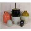 Image 1 : Five pieces crockery, one butter churn