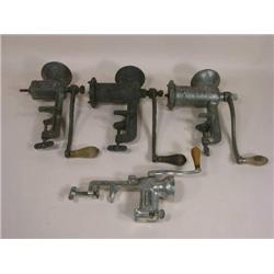 Four meat grinders