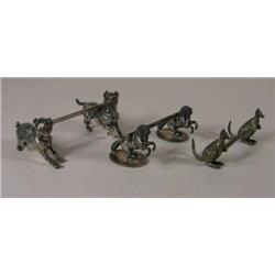 Three knife rests, dog, horse, kangaroo