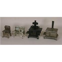 Four toy stoves, Home, Queen, Eagle