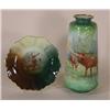 Image 1 : Milk Glass vase w/elk