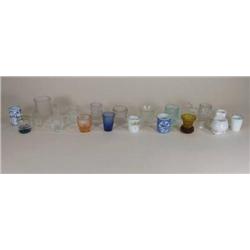 Eighteen glass toothpick holders