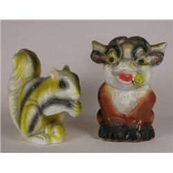 Two chalkware carnival prize figures