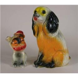 Two chalkware carnival prizes