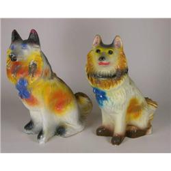 Two chalkware carnival prizes