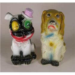 Two chalkware carnival prizes
