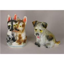 Two chalkware carnival prizes