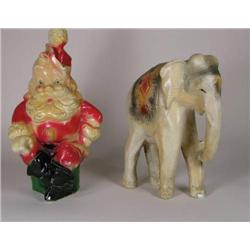 Two chalkware carnival prizes