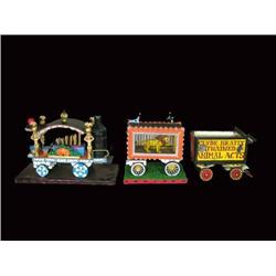 Three circus wagons