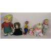 Image 1 : Six various dolls including Pinnochio