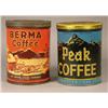 Image 1 : Two 1 lb. Berma/Peak Coffee tins
