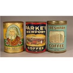 Three old 1 lb. Coffee Tins