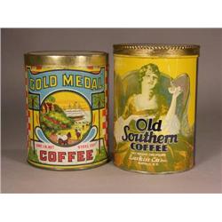Two 1 lb. Coffee tins. Old Southern