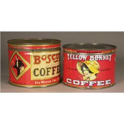 Two Keywind Coffee Tins. Yellow Bonnet