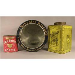 Three Misc. Tins. Gold Shield Coffee
