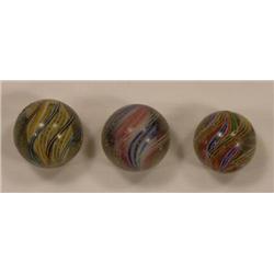Three candy stripes swirl marbles