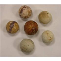 Six 1 inch Bennington marbles