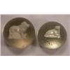 Image 1 : Two Sulfite marbles, Lion and Cat