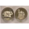 Image 1 : Two Sulfite marbles, Elephant and Camel