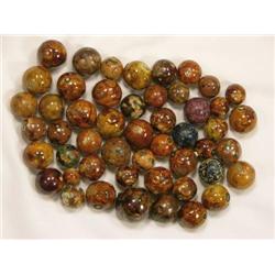 Fifty Bennington glazed marbles