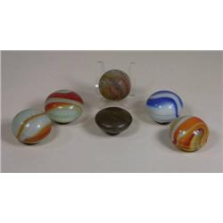 Six gear shift knobs including Akro Agate